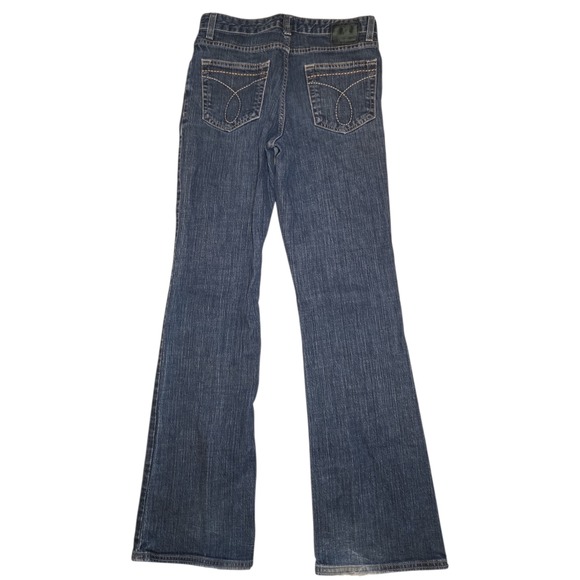 Calvin Klein Jeans Womens Size 8 Dark Wash Flare Leg Stretch Denim Blue Jeans - Picture 4 of 7